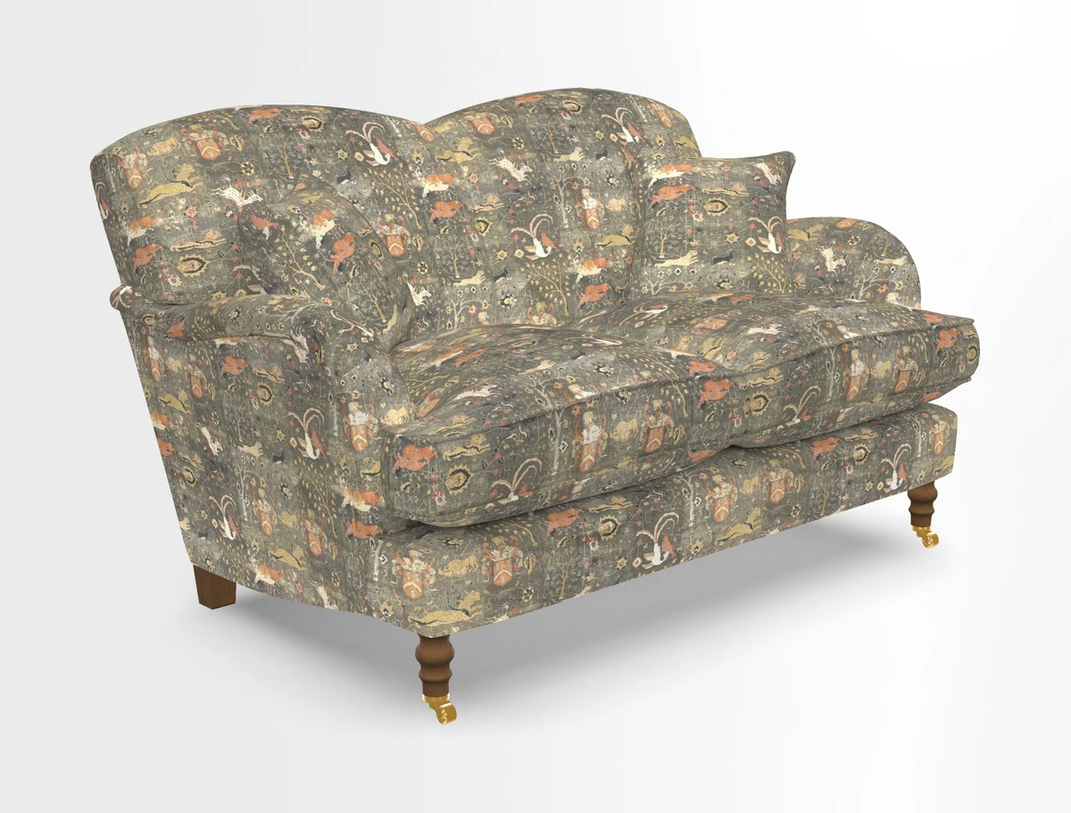 Kentwell 3 Seater 2 Hump Sofa in RHS Botanicals Henry Moon Lions Tail Teal