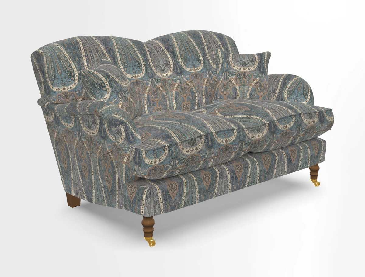 Kentwell 3 Seater 2 Hump Sofa in RHS Botanicals Henry Moon Lions Tail Teal