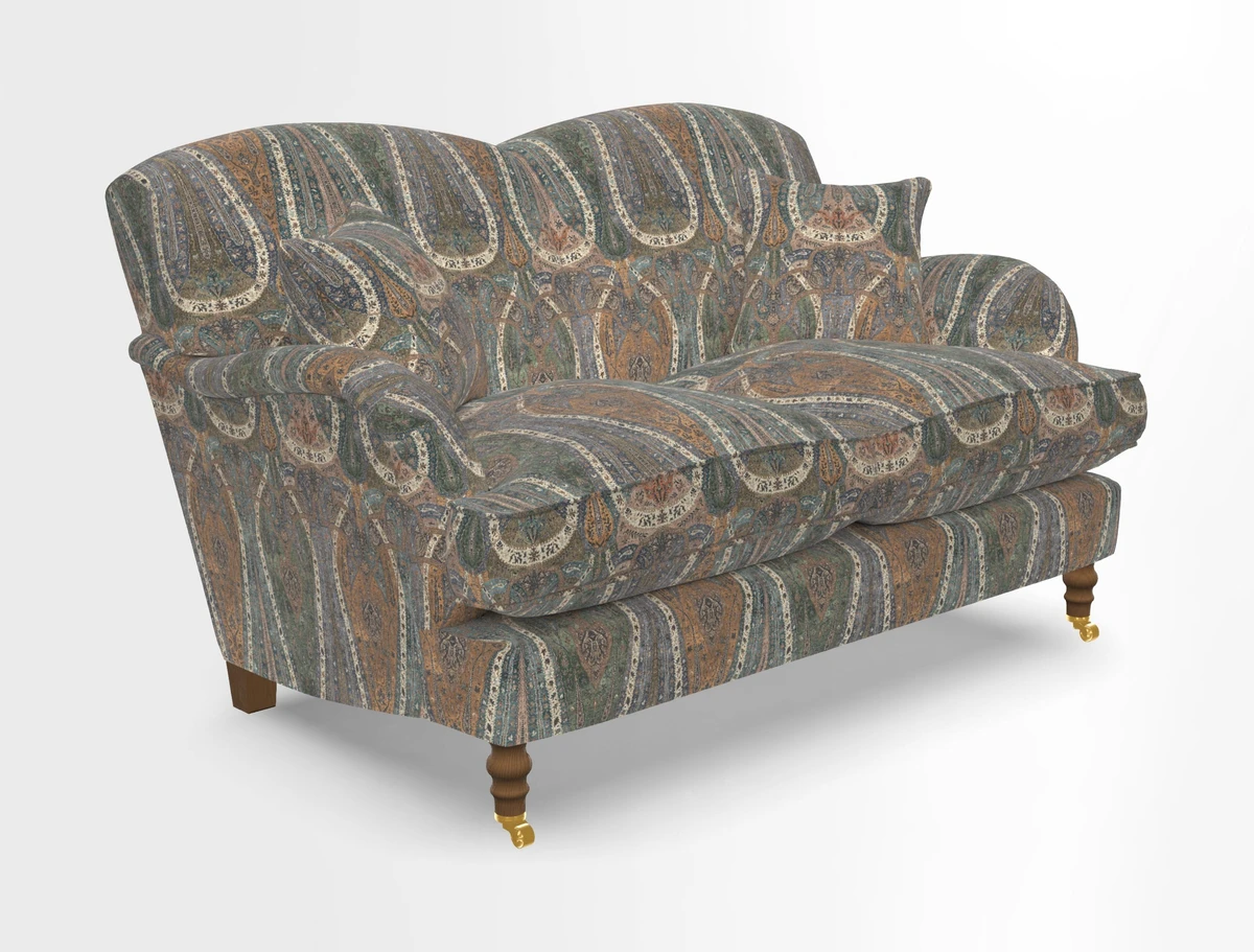 Kentwell 3 Seater 2 Hump Sofa in RHS Botanicals Henry Moon Lions Tail Teal