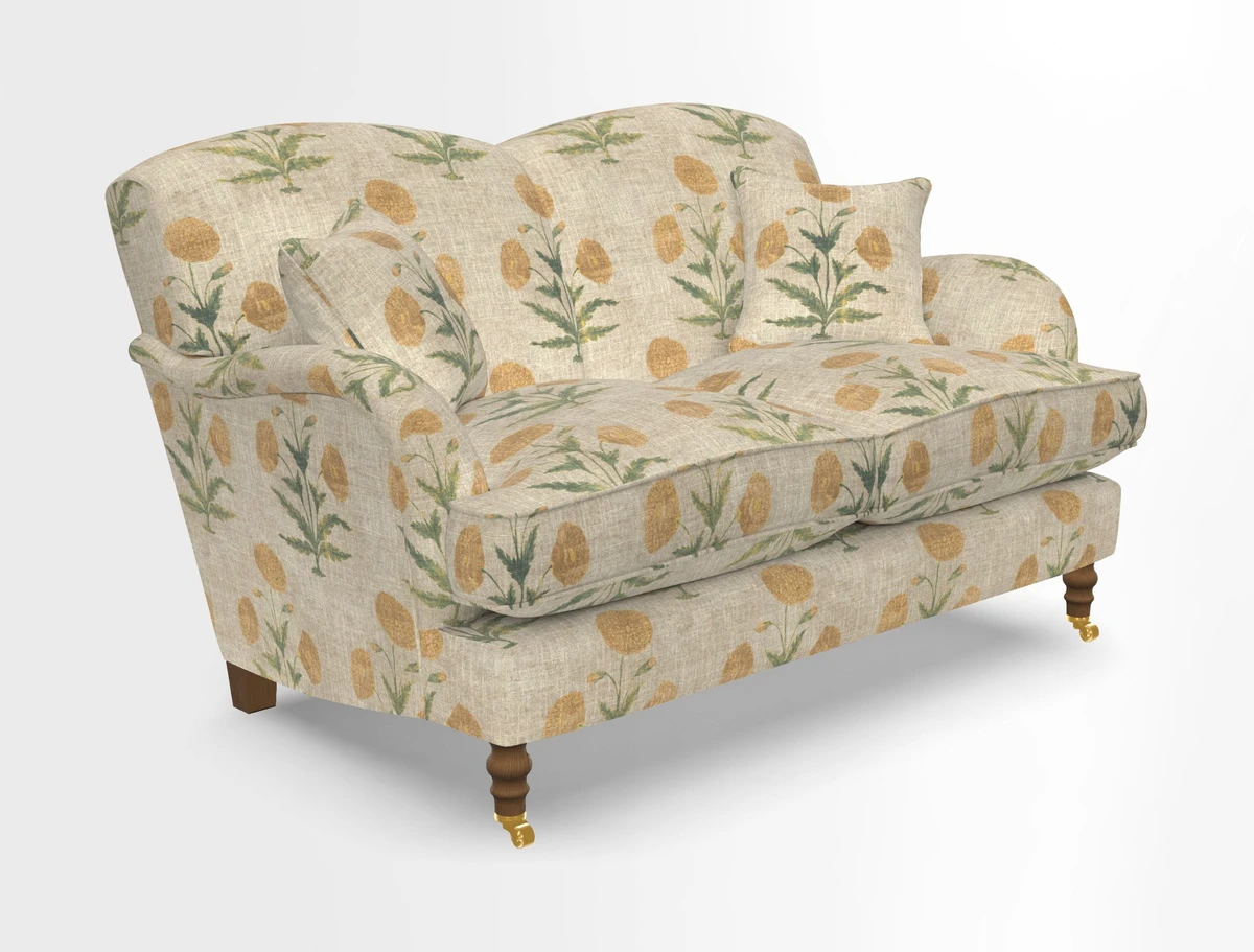 Kentwell 3 Seater 2 Hump Sofa in RHS Botanicals Henry Moon Lions Tail Teal
