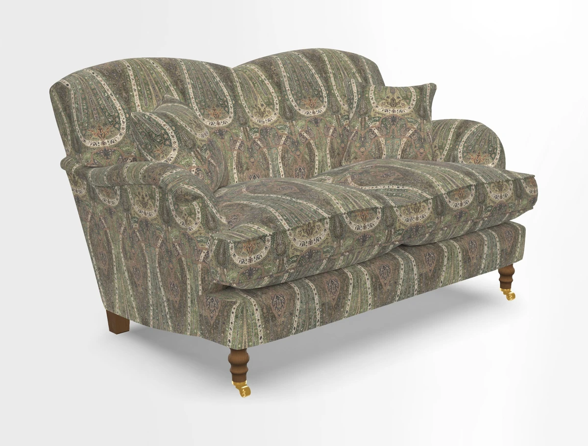 Kentwell 3 Seater 2 Hump Sofa in RHS Botanicals Henry Moon Lions Tail Teal