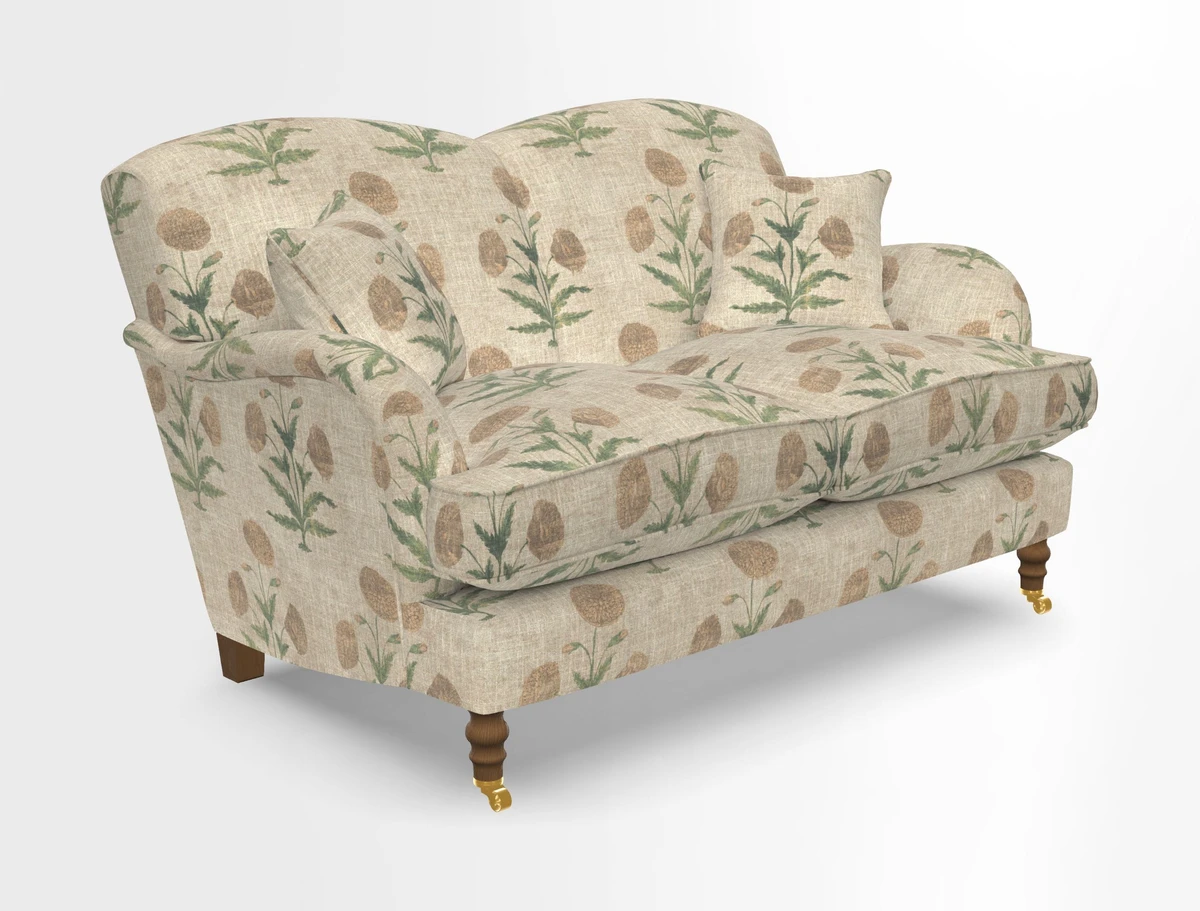 Kentwell 3 Seater 2 Hump Sofa in RHS Botanicals Henry Moon Lions Tail Teal
