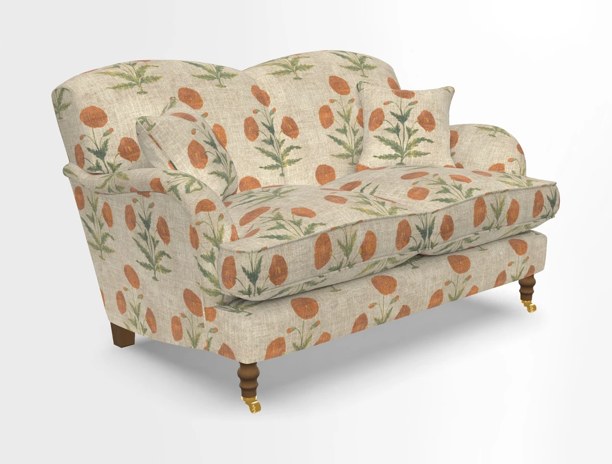 Kentwell 3 Seater 2 Hump Sofa in RHS Botanicals Henry Moon Lions Tail Teal