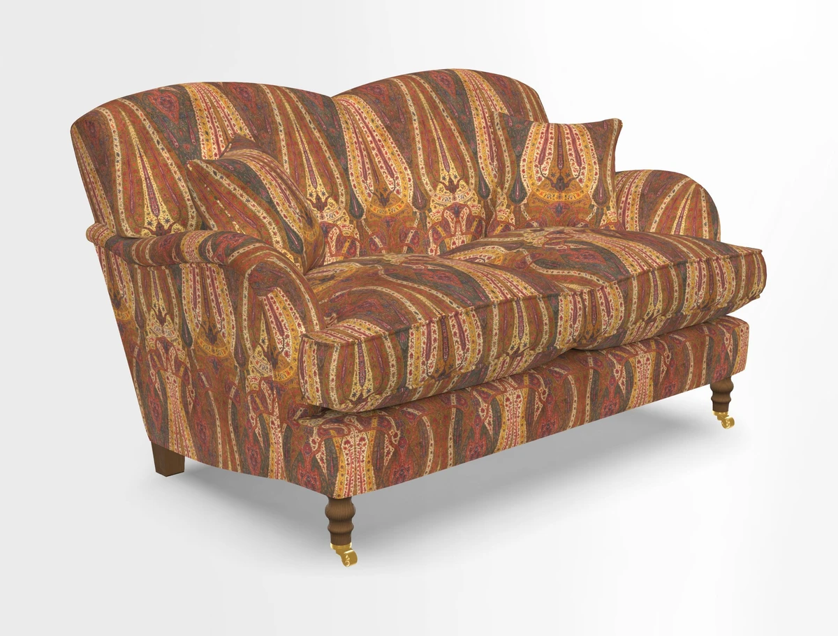 Kentwell 3 Seater 2 Hump Sofa in RHS Botanicals Henry Moon Lions Tail Teal