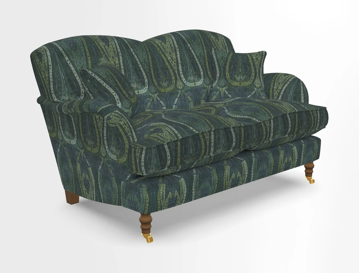 Kentwell 3 Seater 2 Hump Sofa in RHS Botanicals Henry Moon Lions Tail Teal