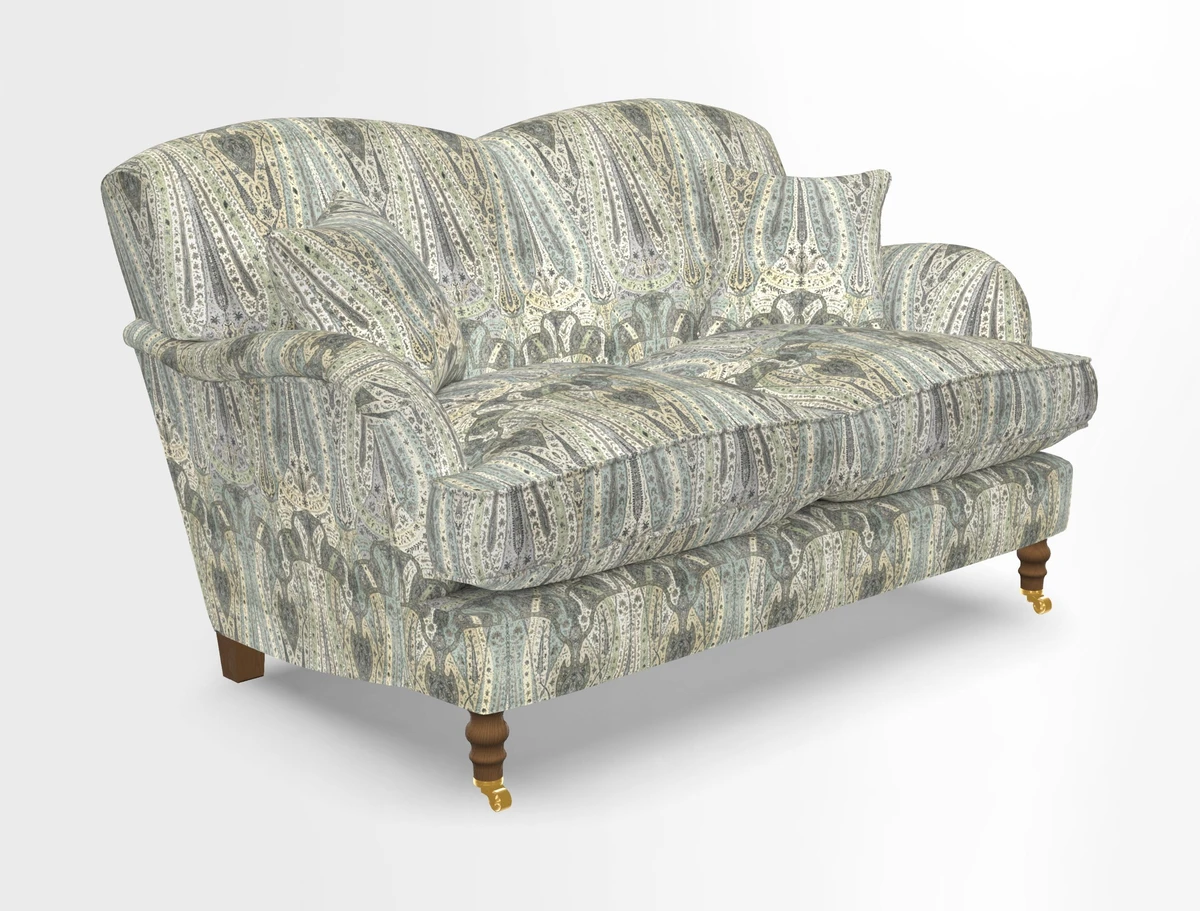 Kentwell 3 Seater 2 Hump Sofa in RHS Botanicals Henry Moon Lions Tail Teal