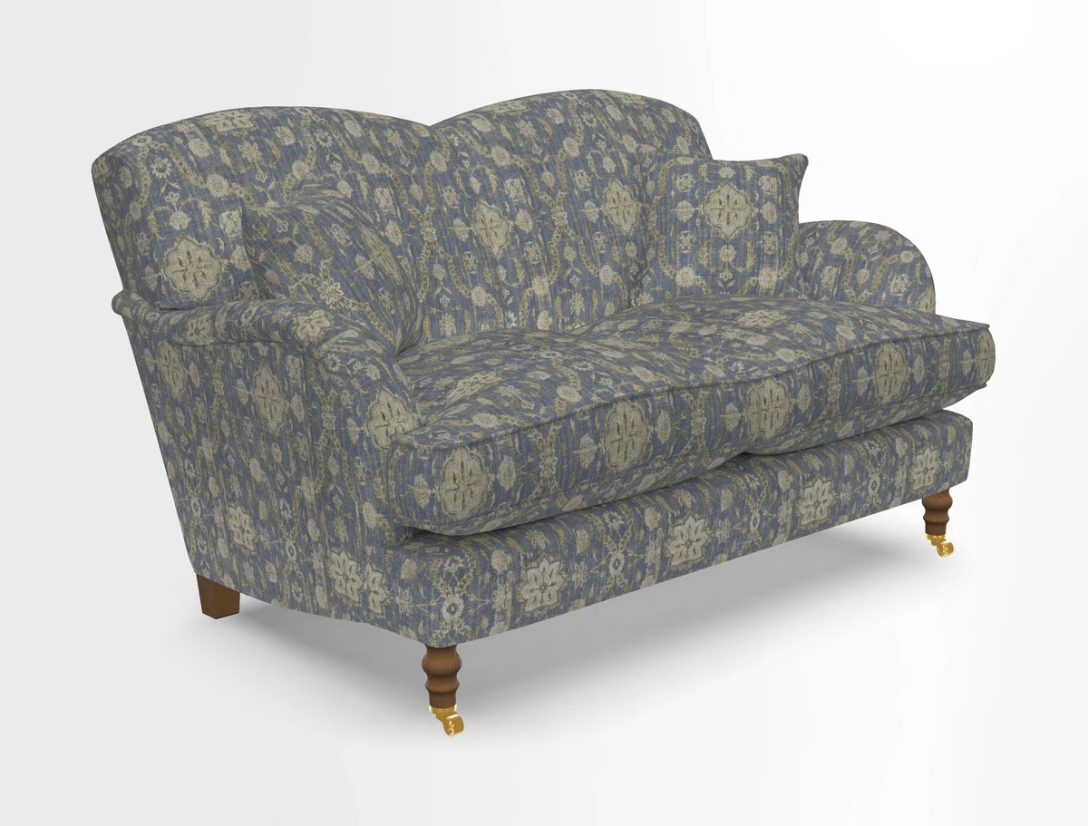 Kentwell 3 Seater 2 Hump Sofa in RHS Botanicals Henry Moon Lions Tail Teal