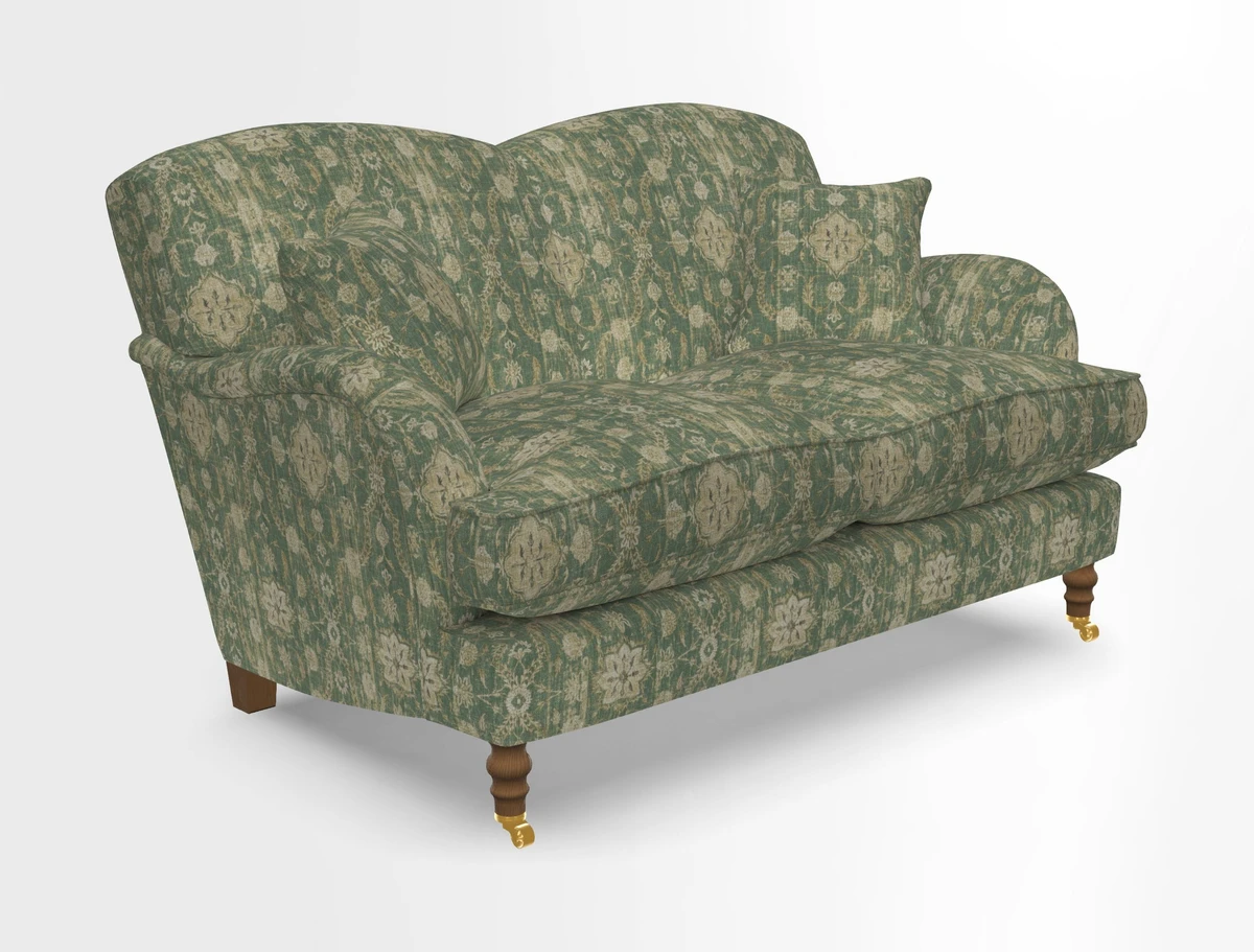 Kentwell 3 Seater 2 Hump Sofa in RHS Botanicals Henry Moon Lions Tail Teal