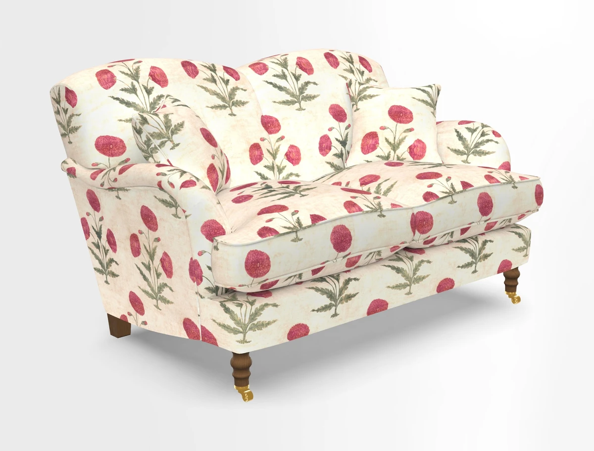 Kentwell 3 Seater 2 Hump Sofa in RHS Botanicals Henry Moon Lions Tail Teal