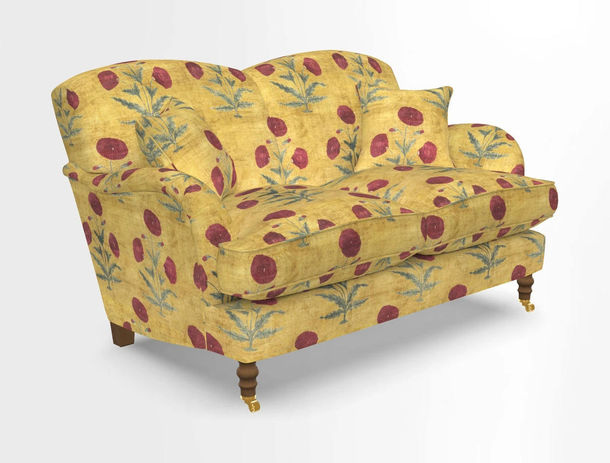 Kentwell 3 Seater 2 Hump Sofa in RHS Botanicals Henry Moon Lions Tail Teal