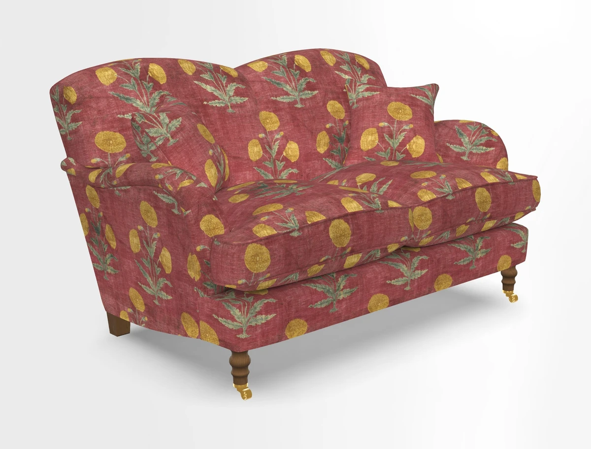 Kentwell 3 Seater 2 Hump Sofa in RHS Botanicals Henry Moon Lions Tail Teal