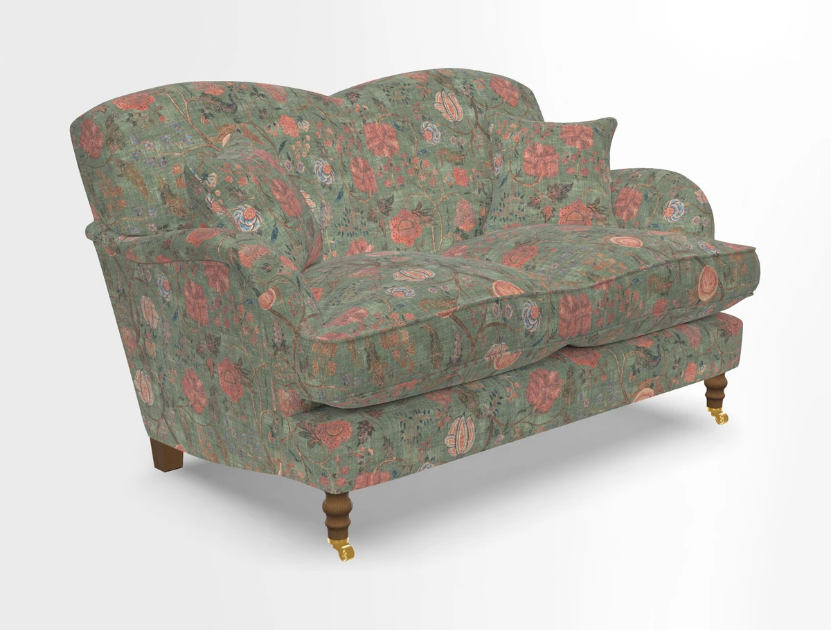 Kentwell 3 Seater 2 Hump Sofa in RHS Botanicals Henry Moon Lions Tail Teal