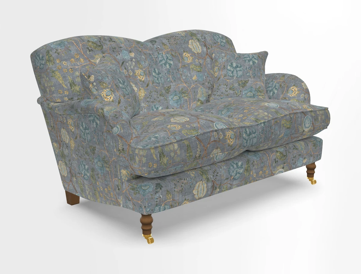 Kentwell 3 Seater 2 Hump Sofa in RHS Botanicals Henry Moon Lions Tail Teal