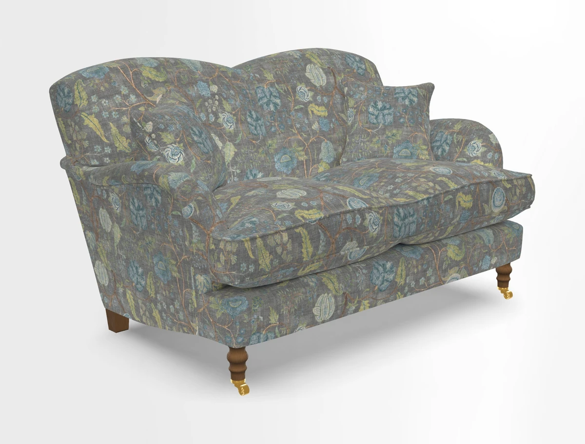 Kentwell 3 Seater 2 Hump Sofa in RHS Botanicals Henry Moon Lions Tail Teal