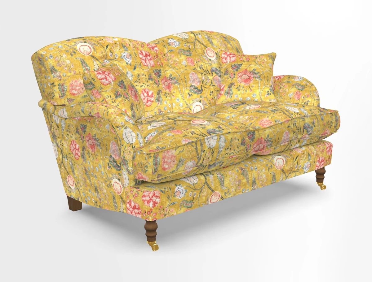 Kentwell 3 Seater 2 Hump Sofa in RHS Botanicals Henry Moon Lions Tail Teal