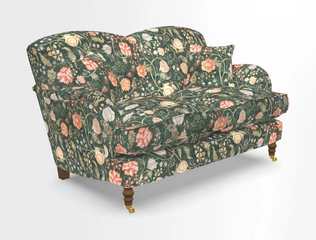 Kentwell 3 Seater 2 Hump Sofa in RHS Botanicals Henry Moon Lions Tail Teal