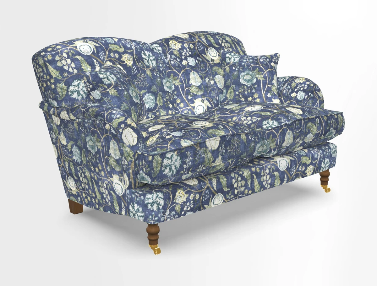 Kentwell 3 Seater 2 Hump Sofa in RHS Botanicals Henry Moon Lions Tail Teal