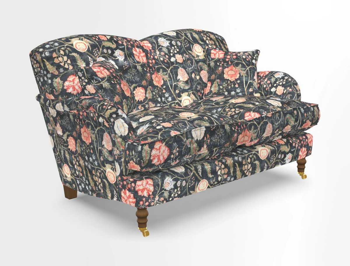 Kentwell 3 Seater 2 Hump Sofa in RHS Botanicals Henry Moon Lions Tail Teal