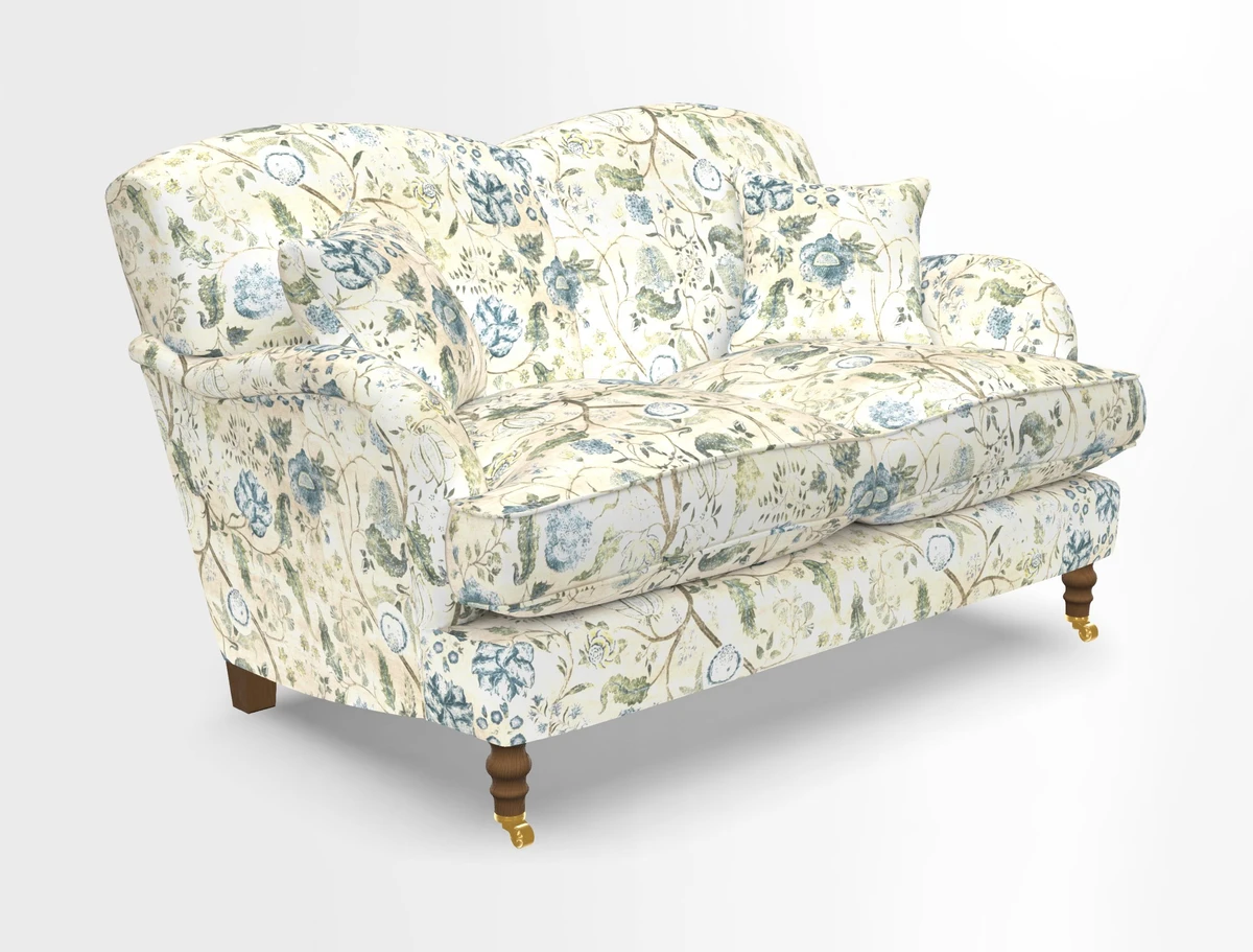Kentwell 3 Seater 2 Hump Sofa in RHS Botanicals Henry Moon Lions Tail Teal