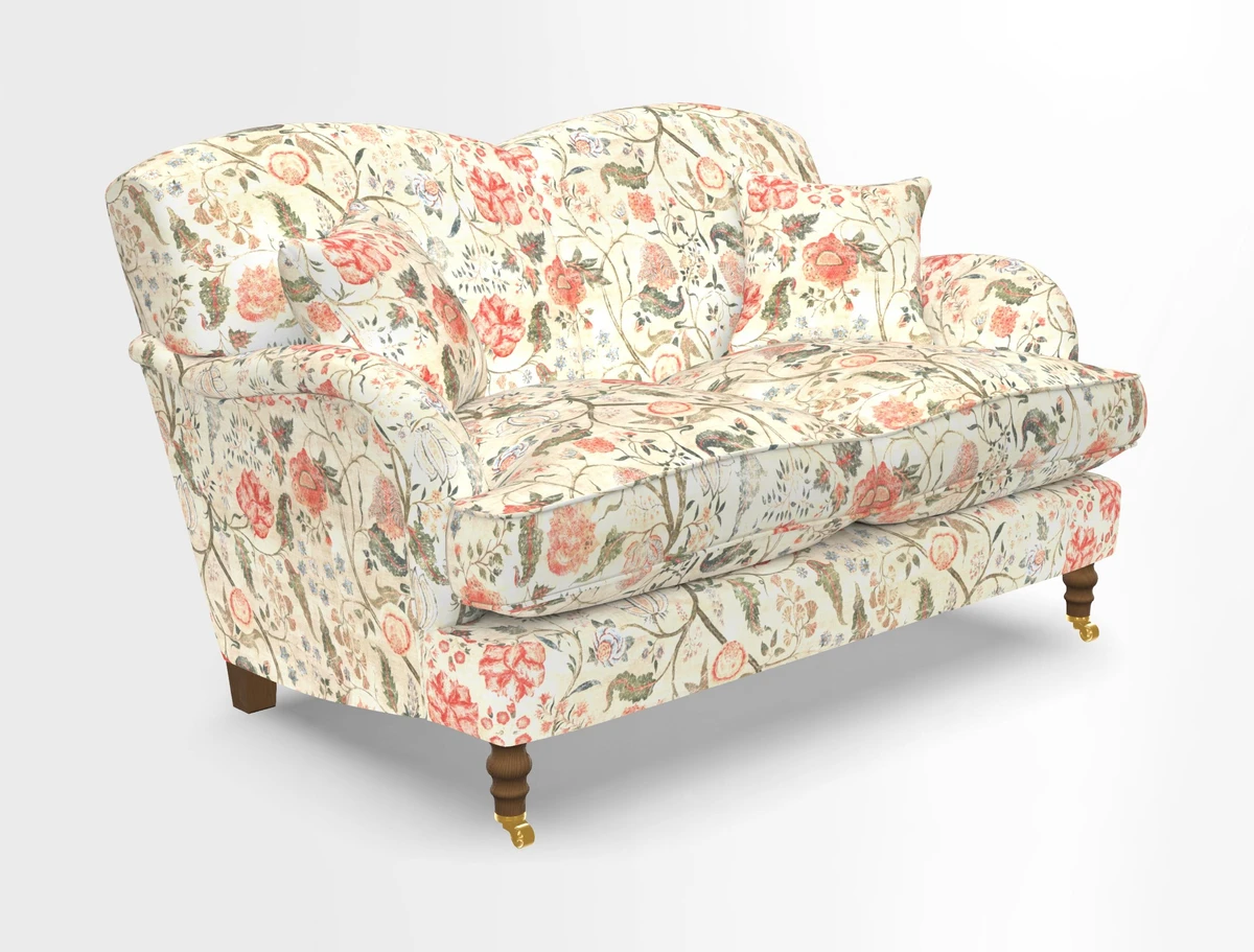 Kentwell 3 Seater 2 Hump Sofa in RHS Botanicals Henry Moon Lions Tail Teal