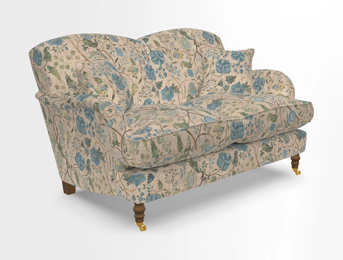 Kentwell 3 Seater 2 Hump Sofa in RHS Botanicals Henry Moon Lions Tail Teal