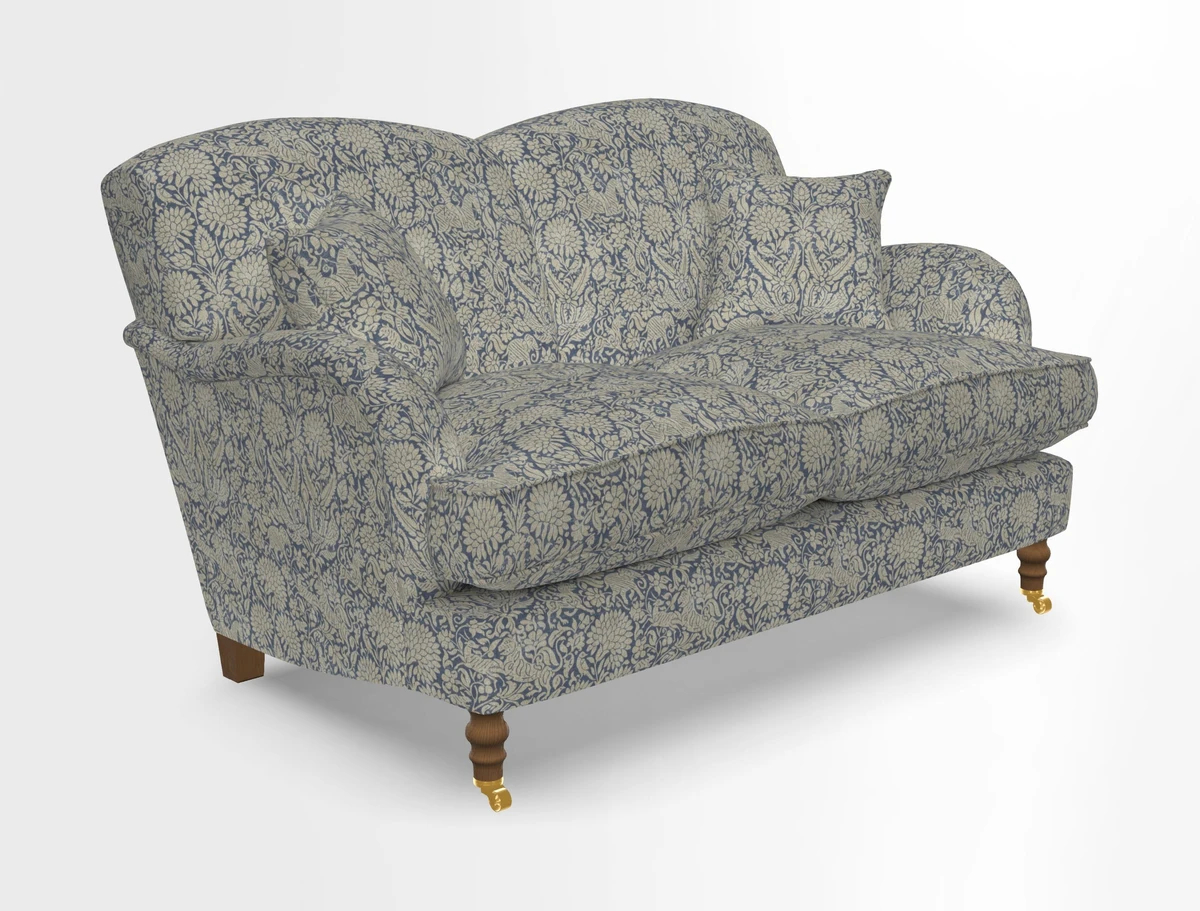 Kentwell 3 Seater 2 Hump Sofa in RHS Botanicals Henry Moon Lions Tail Teal
