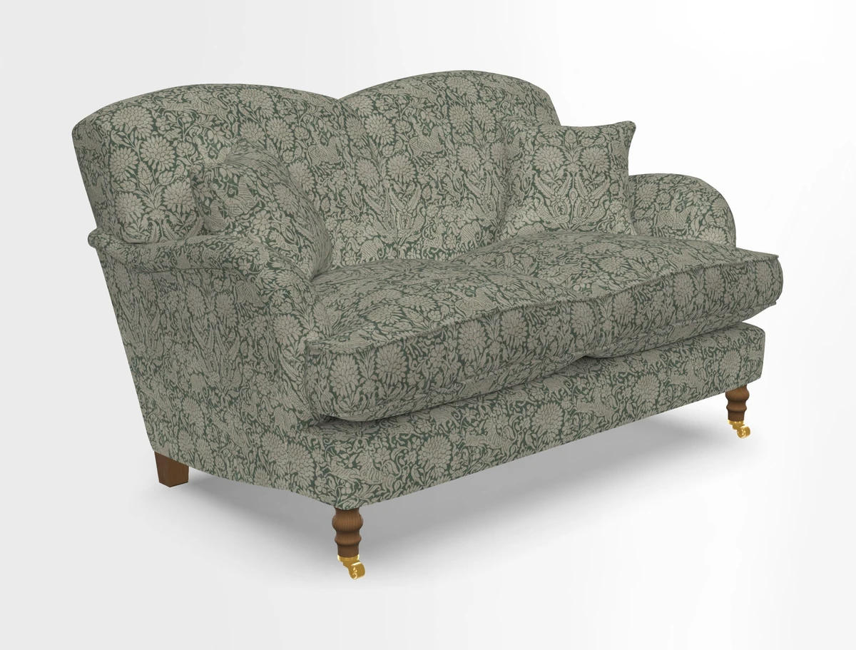 Kentwell 3 Seater 2 Hump Sofa in RHS Botanicals Henry Moon Lions Tail Teal