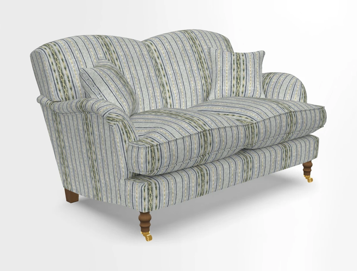 Kentwell 3 Seater 2 Hump Sofa in RHS Botanicals Henry Moon Lions Tail Teal