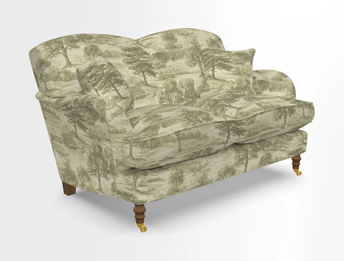 Kentwell 3 Seater 2 Hump Sofa in RHS Botanicals Henry Moon Lions Tail Teal