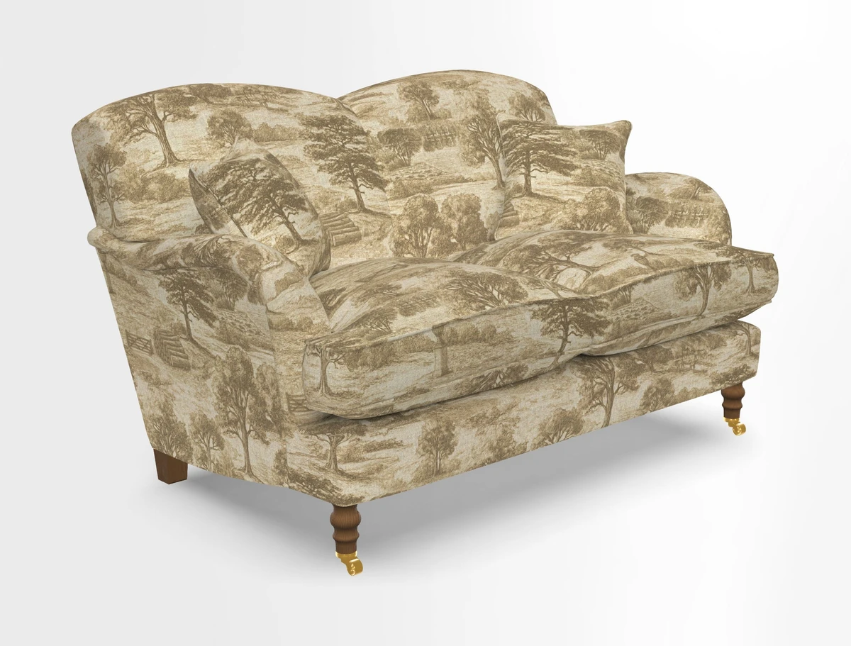 Kentwell 3 Seater 2 Hump Sofa in RHS Botanicals Henry Moon Lions Tail Teal