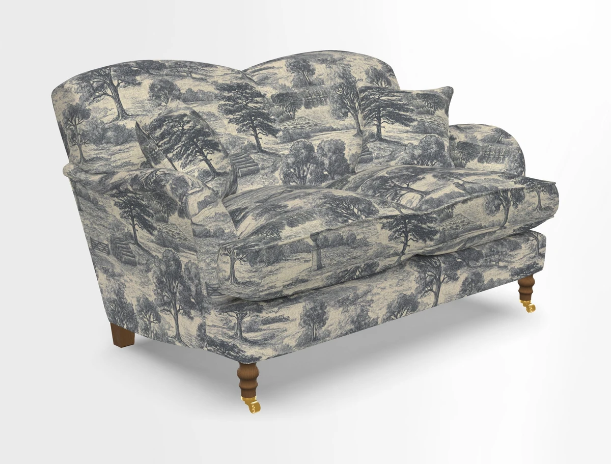 Kentwell 3 Seater 2 Hump Sofa in RHS Botanicals Henry Moon Lions Tail Teal