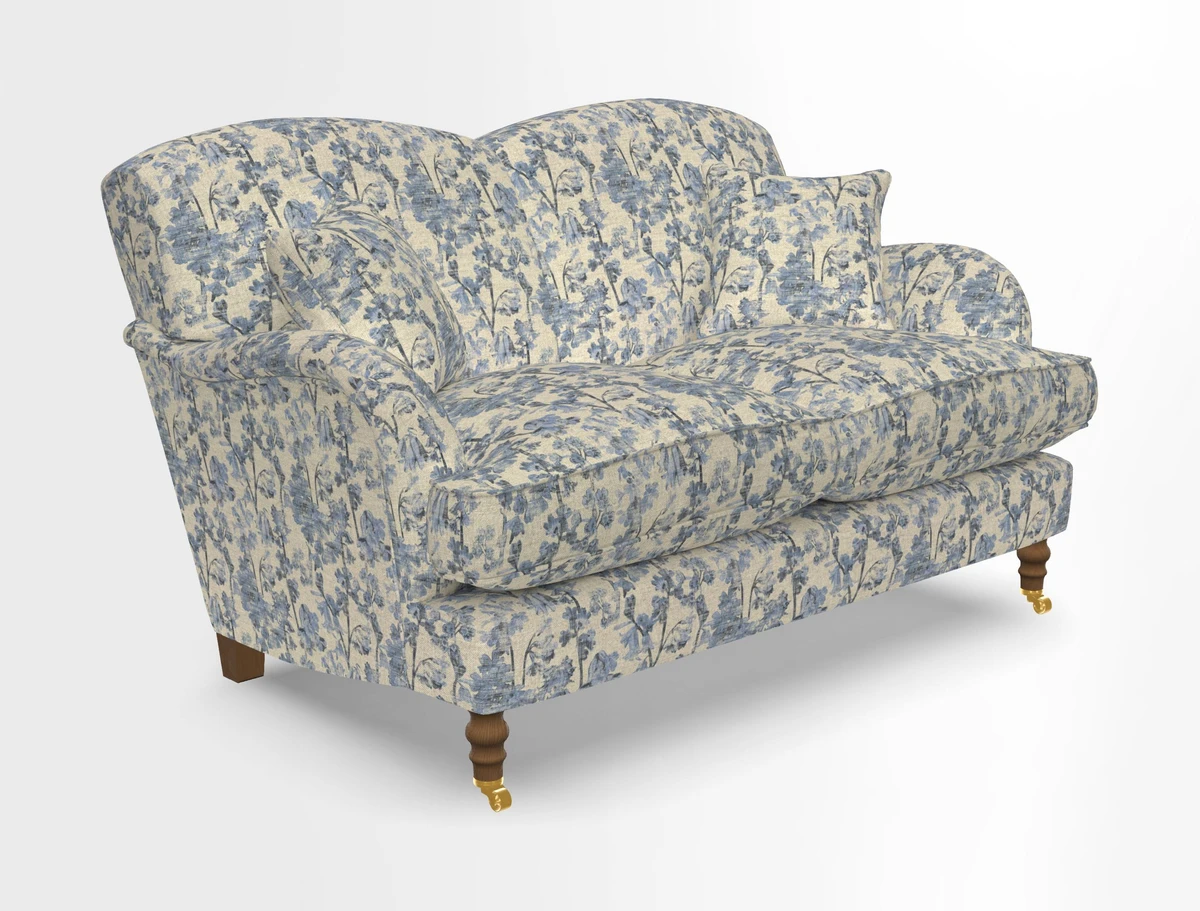 Kentwell 3 Seater 2 Hump Sofa in RHS Botanicals Henry Moon Lions Tail Teal