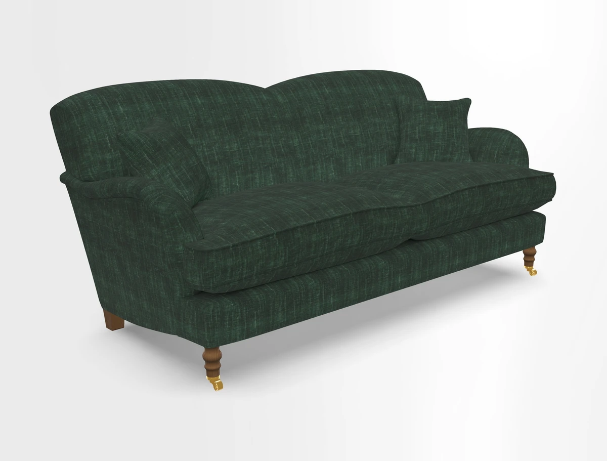 Kentwell 3 Seater 2 Hump Sofa in RHS Botanicals Henry Moon Lions Tail Teal