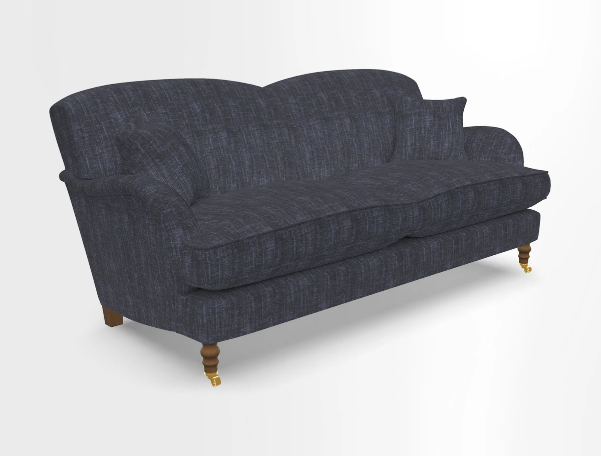Kentwell 3 Seater 2 Hump Sofa in RHS Botanicals Henry Moon Lions Tail Teal