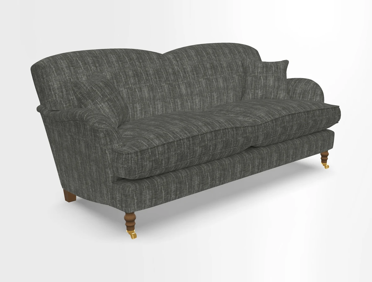Kentwell 3 Seater 2 Hump Sofa in RHS Botanicals Henry Moon Lions Tail Teal