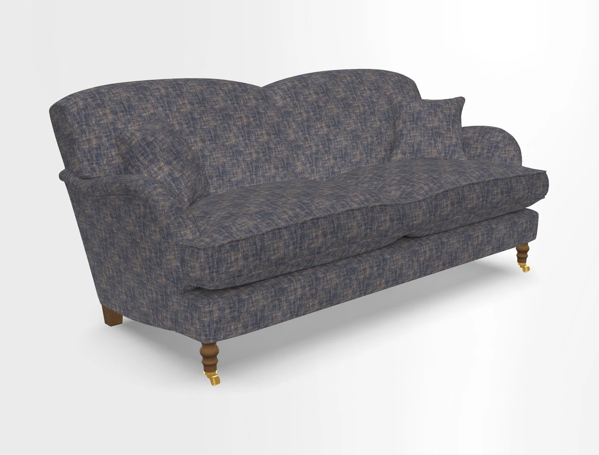 Kentwell 3 Seater 2 Hump Sofa in RHS Botanicals Henry Moon Lions Tail Teal