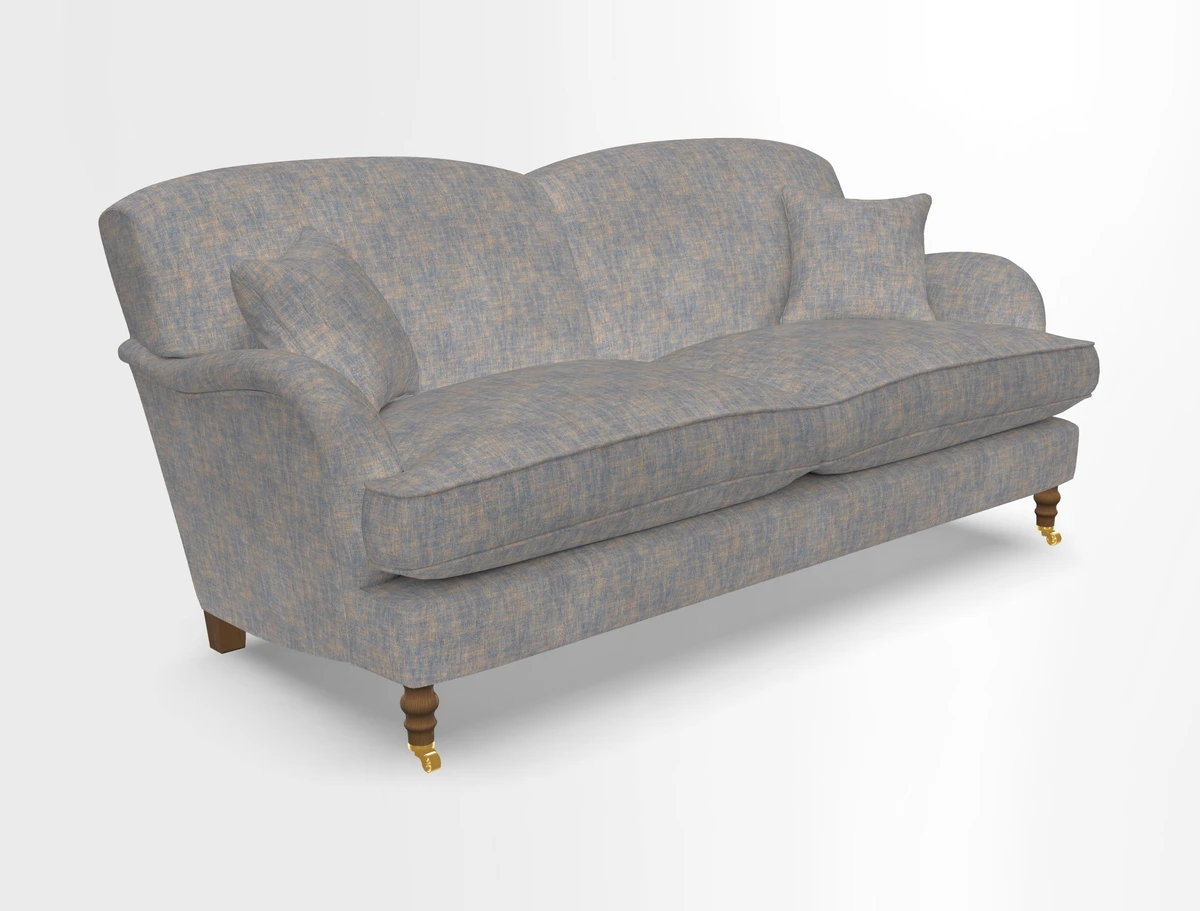 Kentwell 3 Seater 2 Hump Sofa in RHS Botanicals Henry Moon Lions Tail Teal