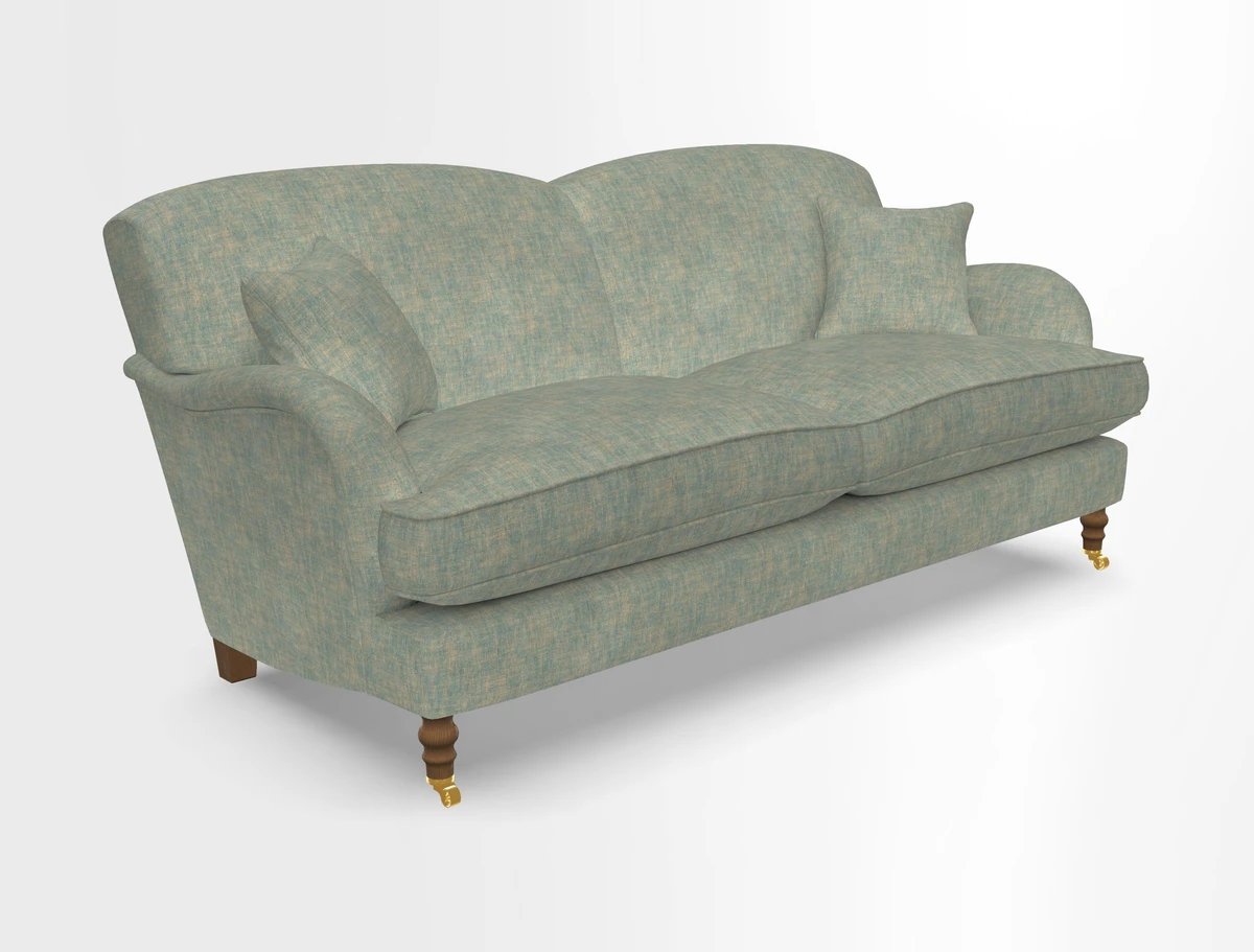 Kentwell 3 Seater 2 Hump Sofa in RHS Botanicals Henry Moon Lions Tail Teal