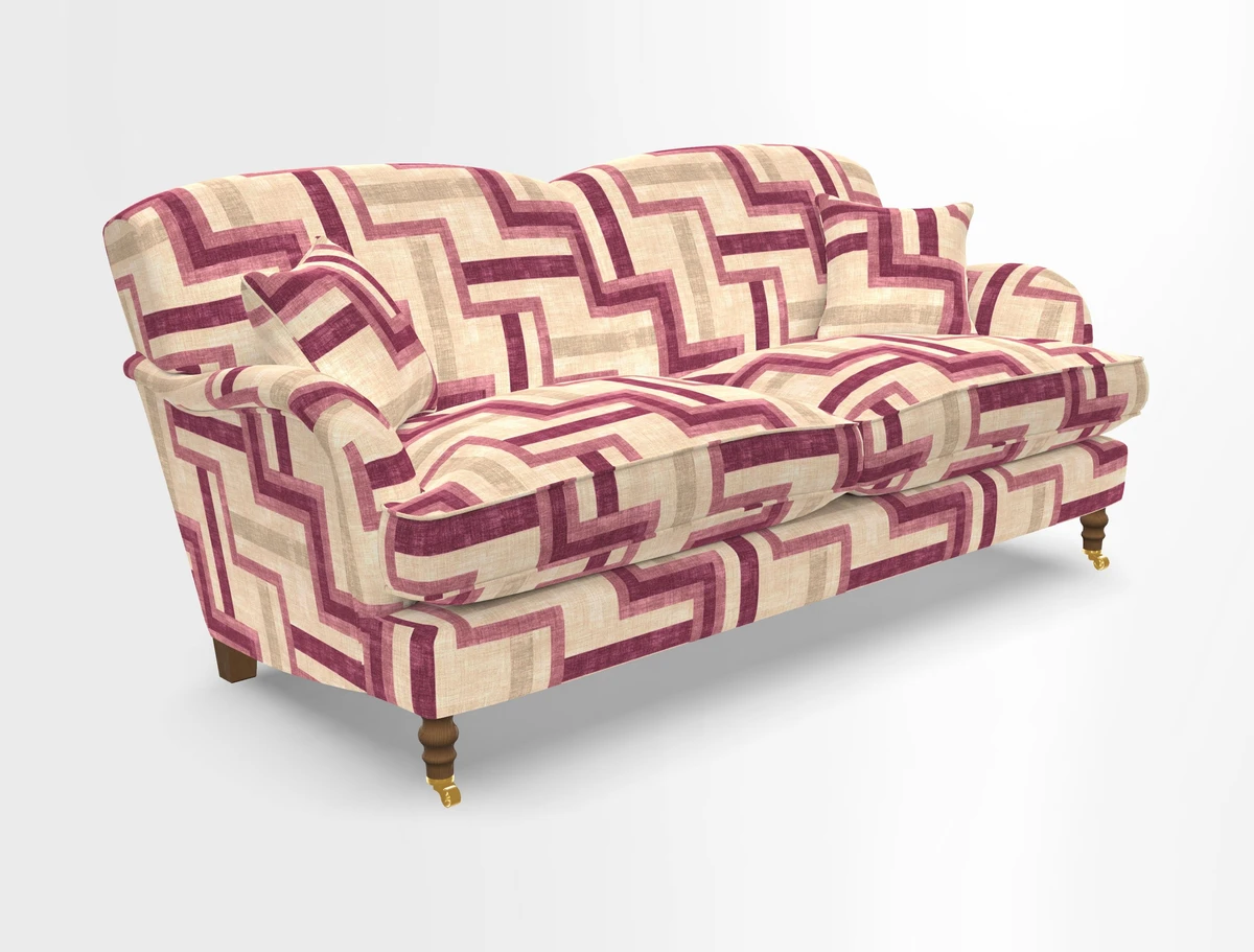 Kentwell 3 Seater 2 Hump Sofa in RHS Botanicals Henry Moon Lions Tail Teal
