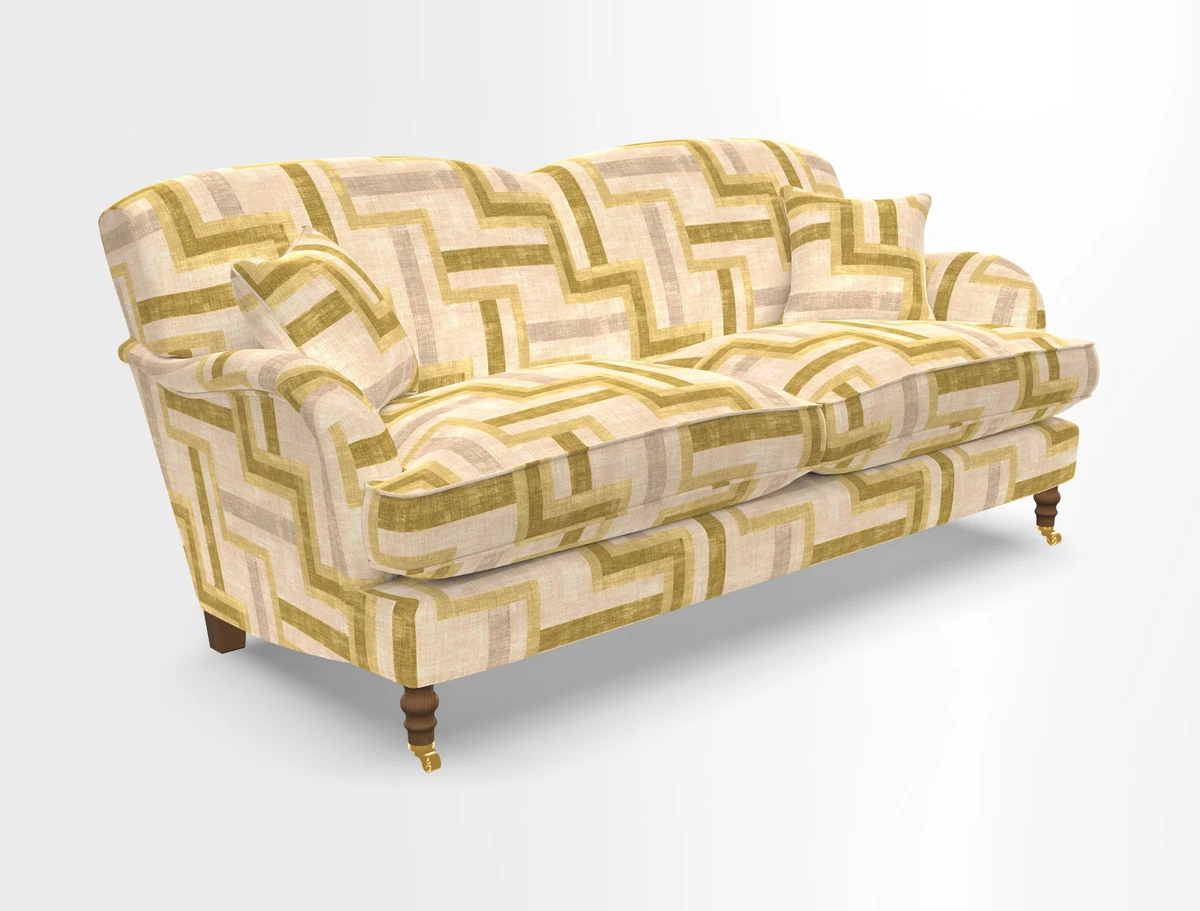 Kentwell 3 Seater 2 Hump Sofa in RHS Botanicals Henry Moon Lions Tail Teal