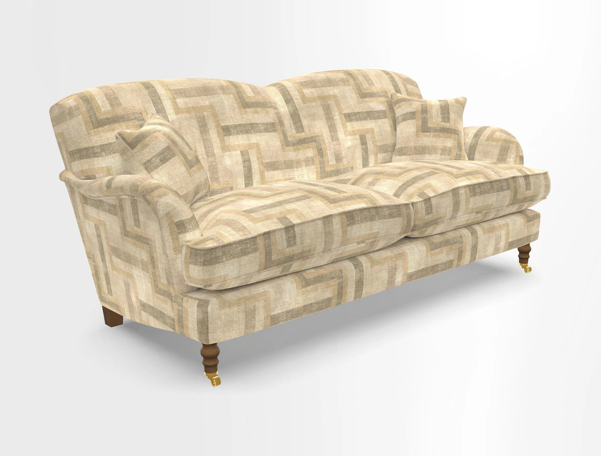 Kentwell 3 Seater 2 Hump Sofa in RHS Botanicals Henry Moon Lions Tail Teal