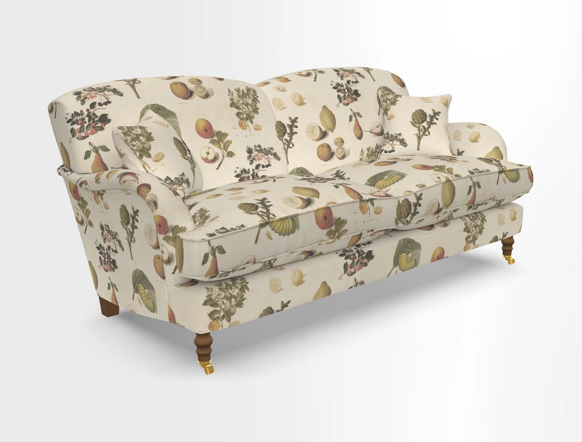 Kentwell 3 Seater 2 Hump Sofa in RHS Botanicals Henry Moon Lions Tail Teal