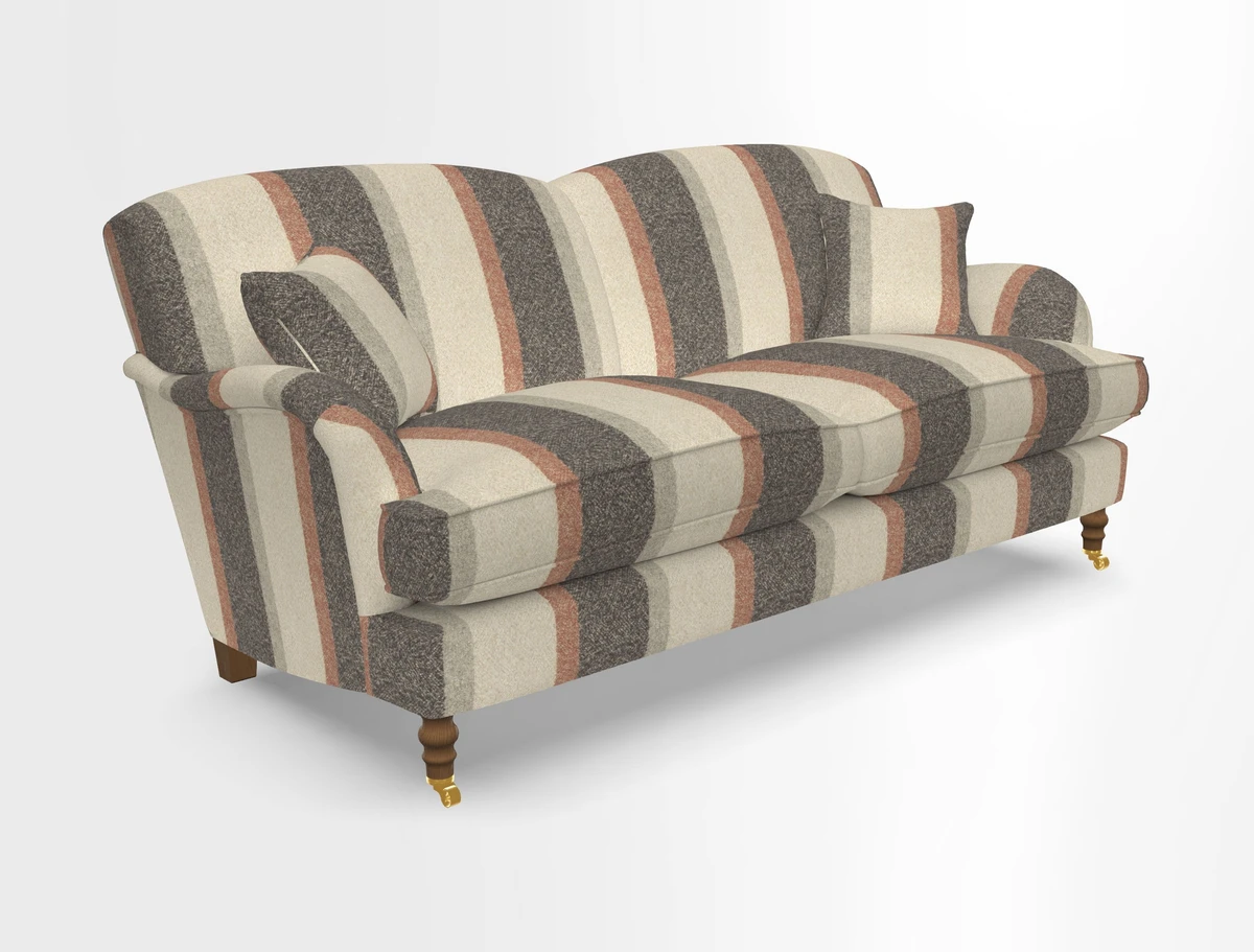 Kentwell 3 Seater 2 Hump Sofa in RHS Botanicals Henry Moon Lions Tail Teal