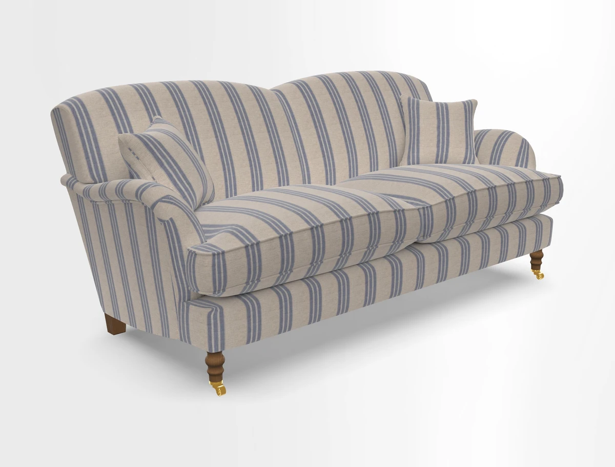 Kentwell 3 Seater 2 Hump Sofa in RHS Botanicals Henry Moon Lions Tail Teal