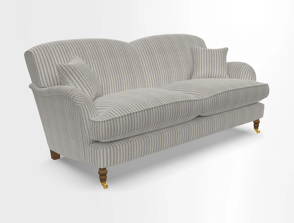 Kentwell 3 Seater 2 Hump Sofa in RHS Botanicals Henry Moon Lions Tail Teal