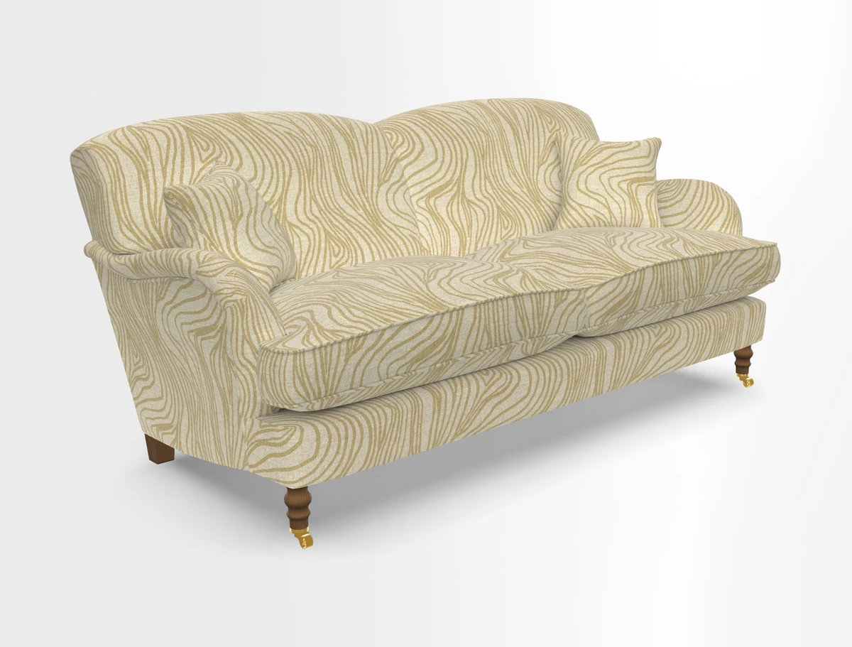 Kentwell 3 Seater 2 Hump Sofa in RHS Botanicals Henry Moon Lions Tail Teal
