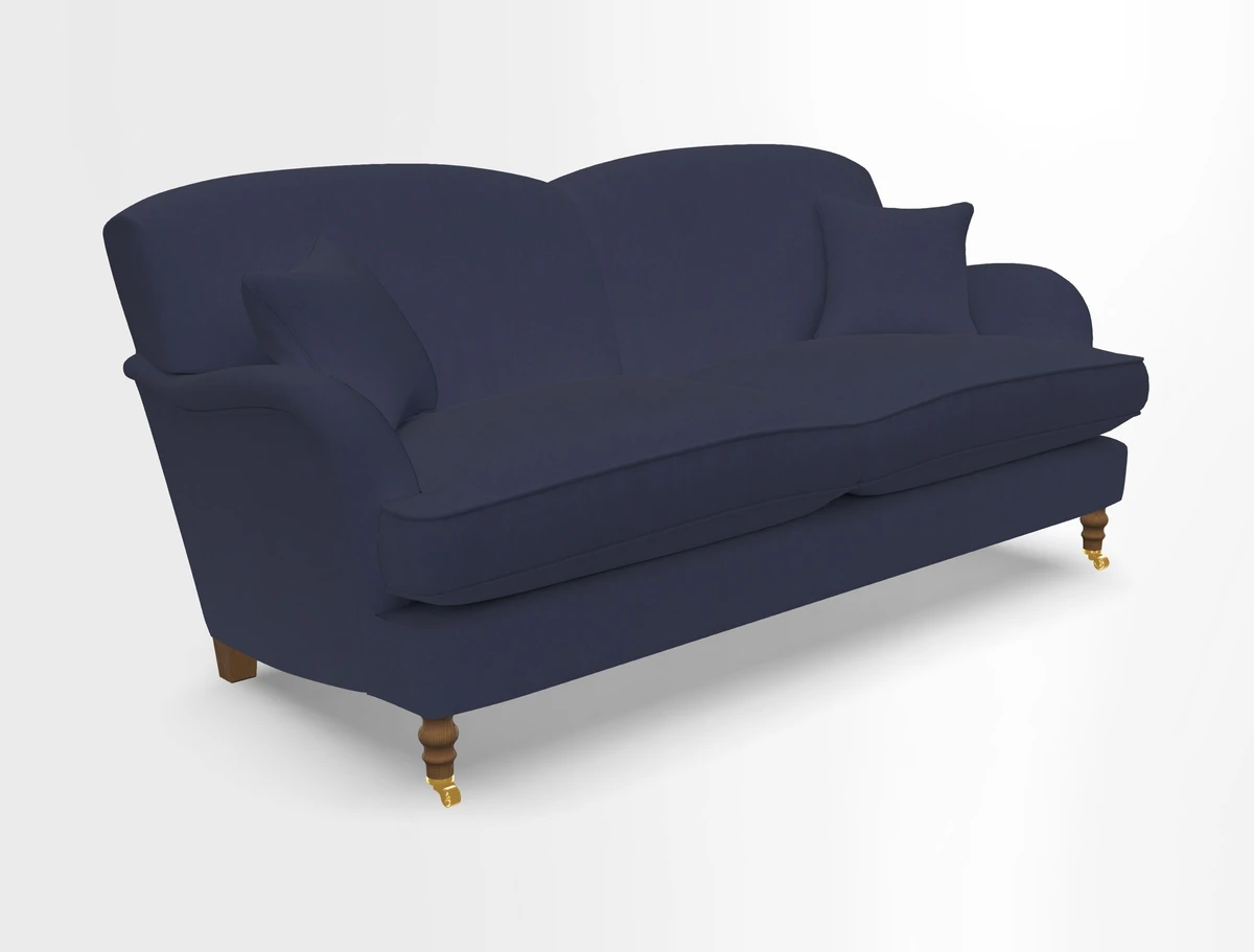 Kentwell 3 Seater 2 Hump Sofa in RHS Botanicals Henry Moon Lions Tail Teal
