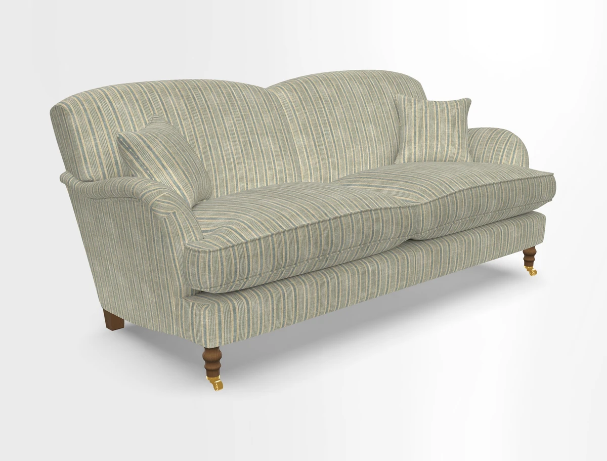 Kentwell 3 Seater 2 Hump Sofa in RHS Botanicals Henry Moon Lions Tail Teal