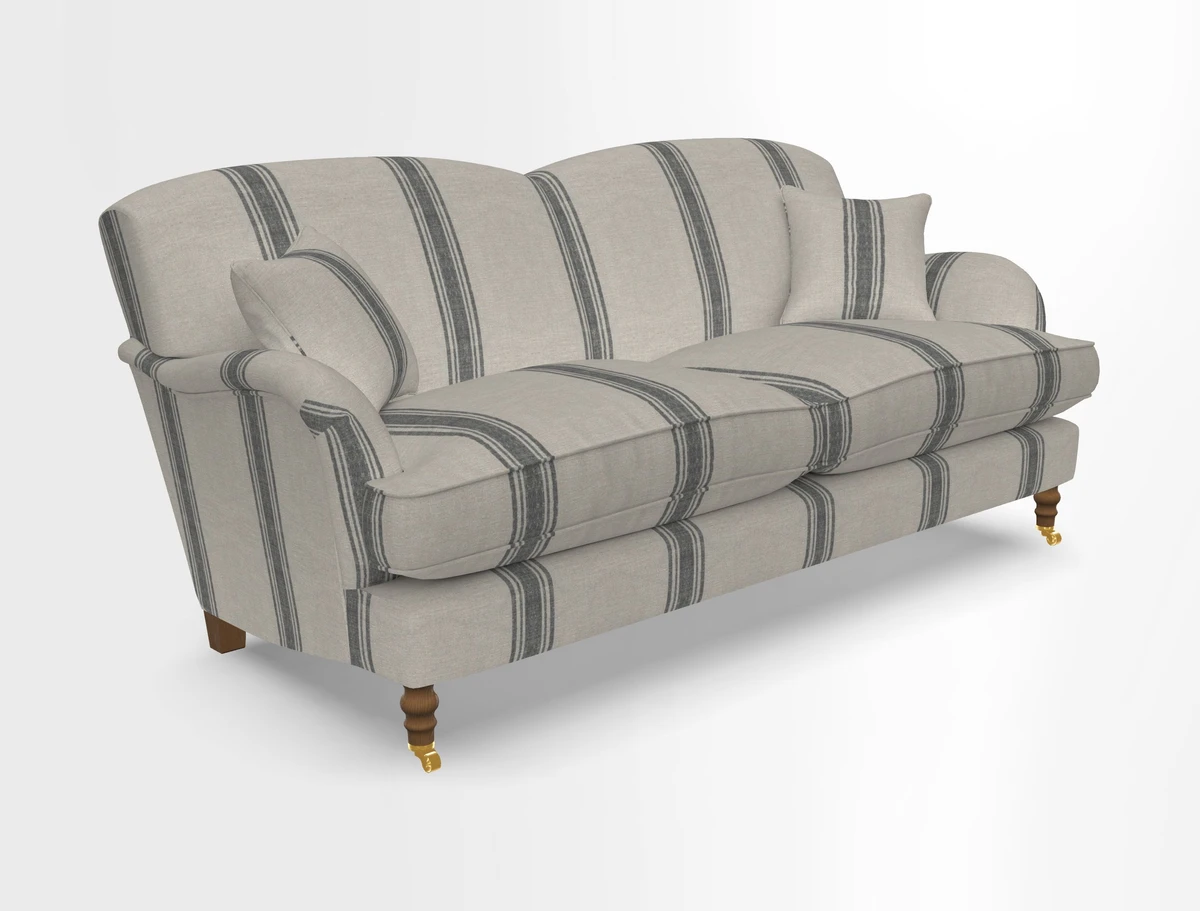 Kentwell 3 Seater 2 Hump Sofa in RHS Botanicals Henry Moon Lions Tail Teal