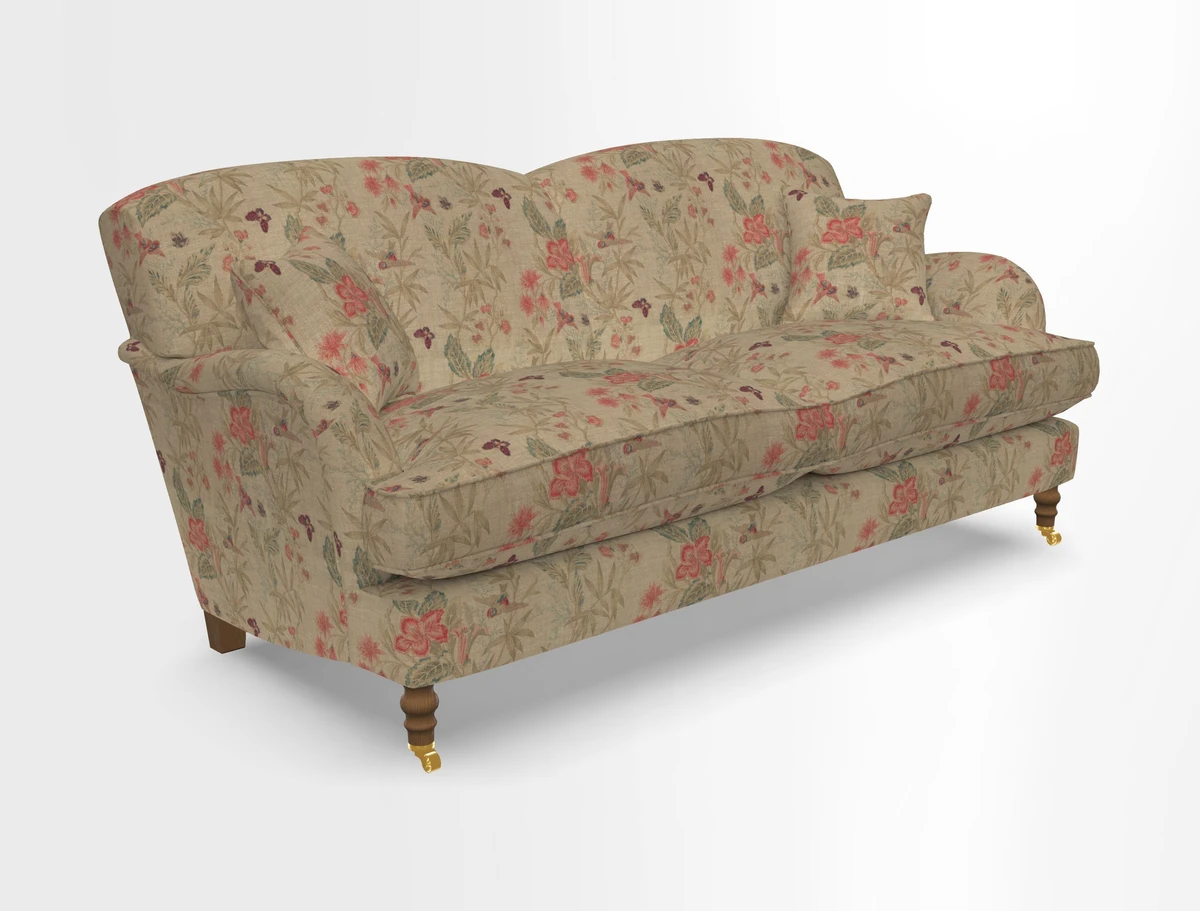 Kentwell 3 Seater 2 Hump Sofa in RHS Botanicals Henry Moon Lions Tail Teal